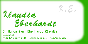 klaudia eberhardt business card